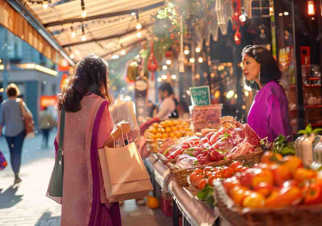 A colorful market in Delhi, a local experience that AI trip planning can find for you.